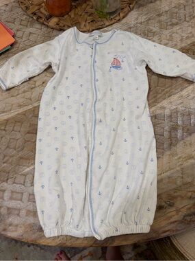 Magnolia Baby White & Blue Nautical Baby Pajama converter